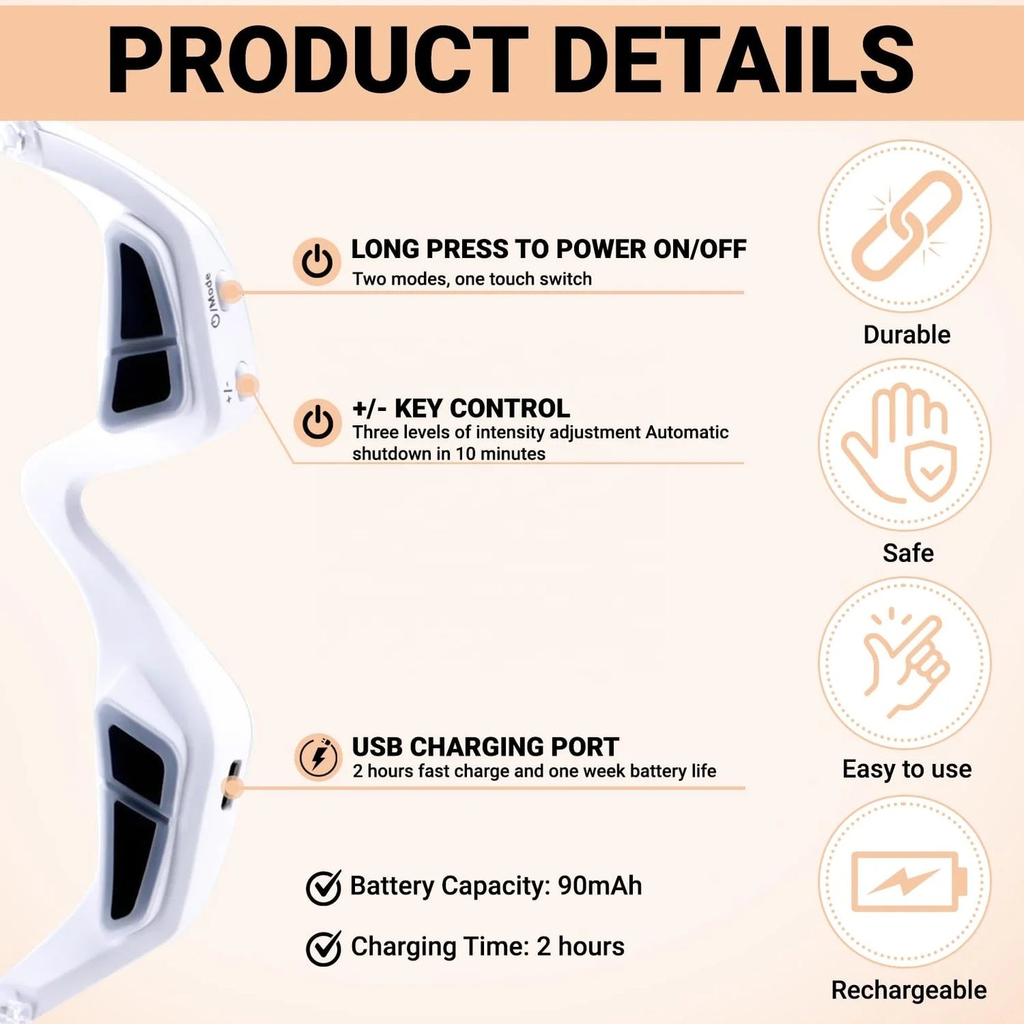 how to use EyeLume™ Red Light Eye Massager glasses