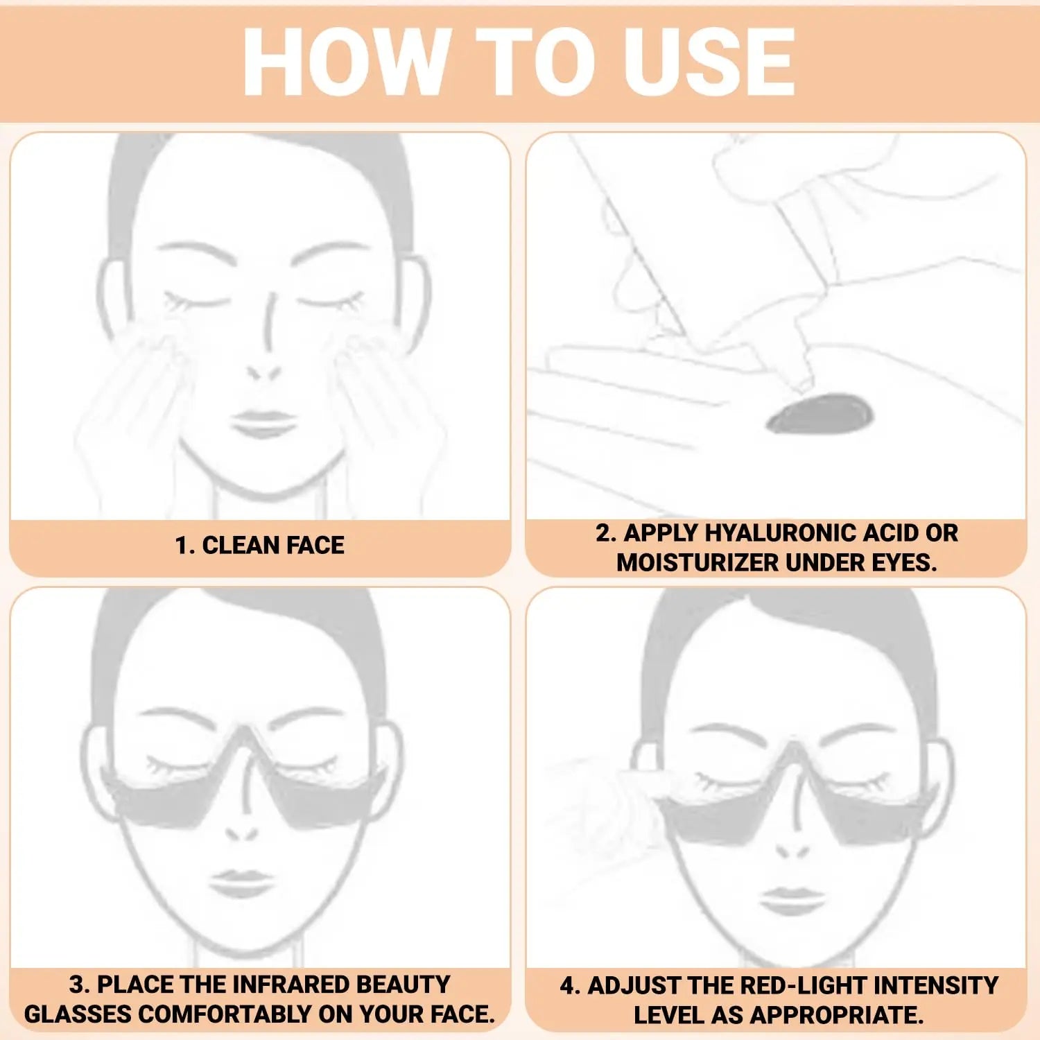 EMS Microcurrent Eye Massager Red Light Therapy Glasses for Dark Circles under Eye Bags anti Aging Brightening Glasses