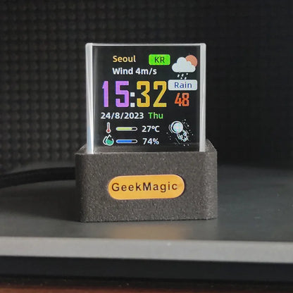 GIFTV™ Cube showing weather and time display 01