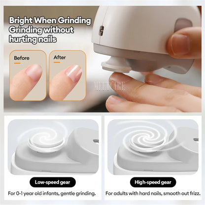 2In1 Wireless Nail Clipper Grinding for Adult Child Nail Grinder Polish Trimmer Machine Portable Finger Toe Nails Cutter Tool.
