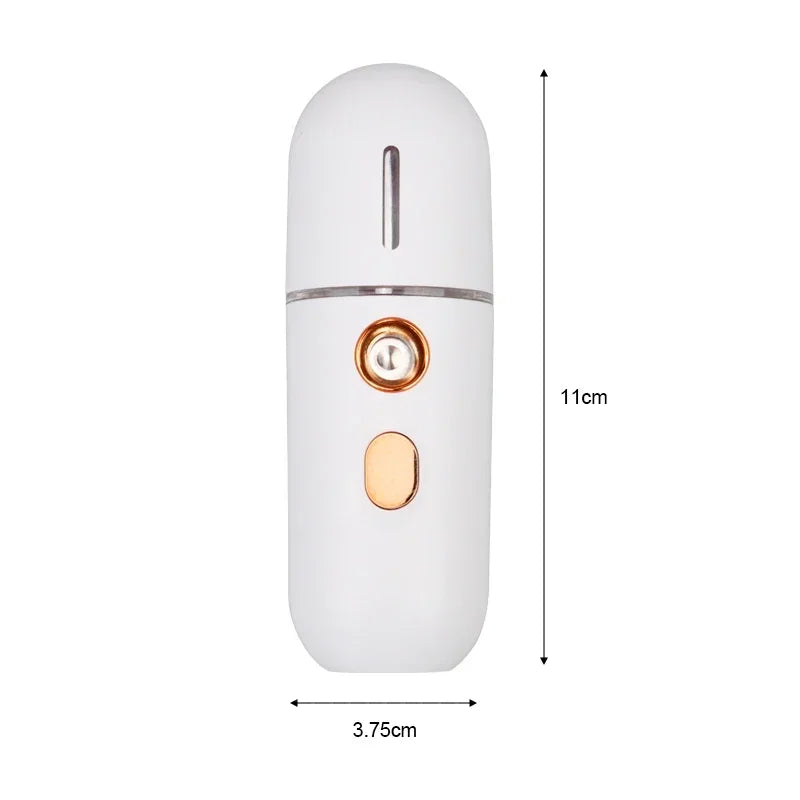 size of NanoMistify™ portable nano facial mister spraying.